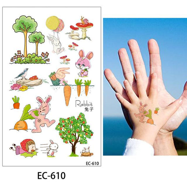 glaryyears 20 Designs 1 Sheet Children Animal Tattoo EC Temporary Cute Cartoon Fox Raccoon Image Tattoo Sticker for Body Art New