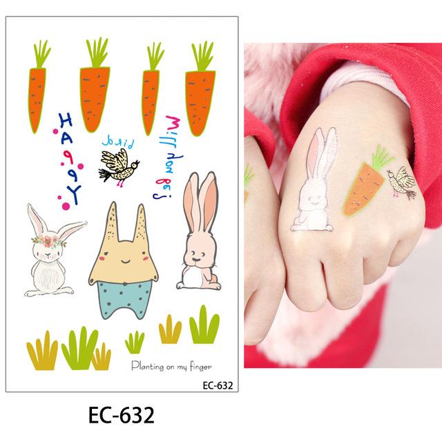 glaryyears 20 Designs 1 Sheet Children Animal Tattoo EC Temporary Cute Cartoon Fox Raccoon Image Tattoo Sticker for Body Art New