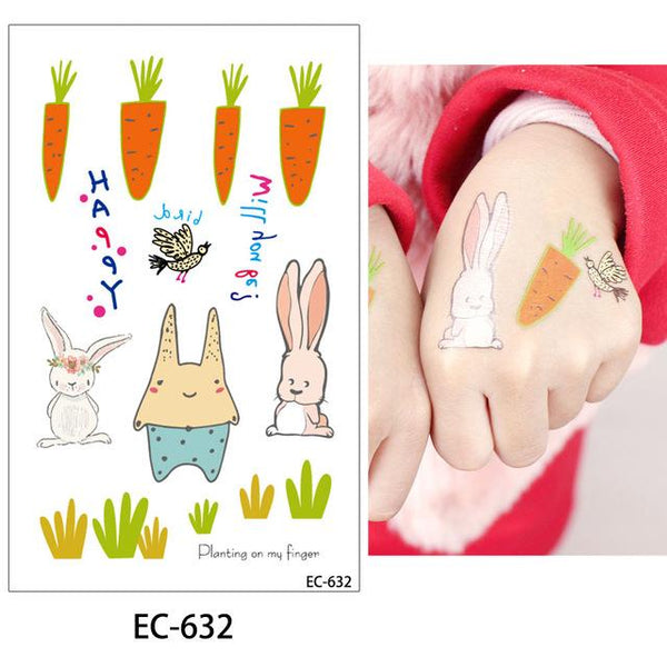 glaryyears 20 Designs 1 Sheet Children Animal Tattoo EC Temporary Cute Cartoon Fox Raccoon Image Tattoo Sticker for Body Art New