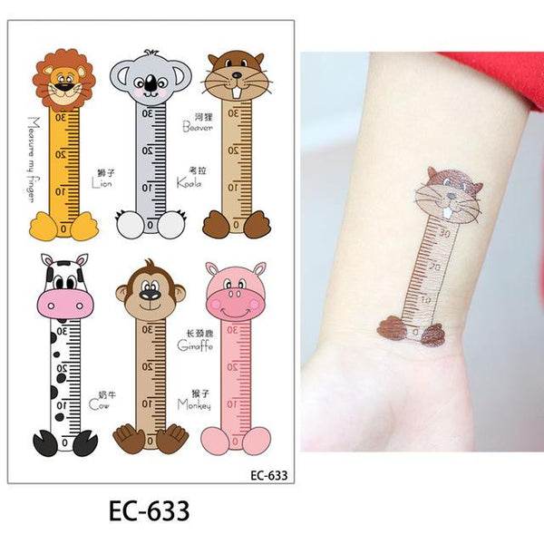 glaryyears 20 Designs 1 Sheet Children Animal Tattoo EC Temporary Cute Cartoon Fox Raccoon Image Tattoo Sticker for Body Art New