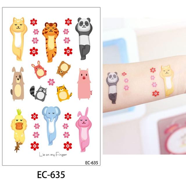 glaryyears 20 Designs 1 Sheet Children Animal Tattoo EC Temporary Cute Cartoon Fox Raccoon Image Tattoo Sticker for Body Art New