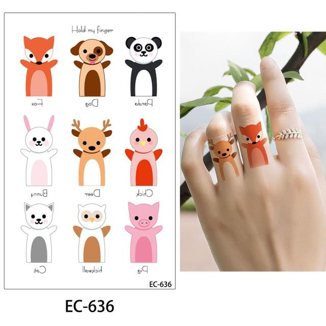 glaryyears 20 Designs 1 Sheet Children Animal Tattoo EC Temporary Cute Cartoon Fox Raccoon Image Tattoo Sticker for Body Art New