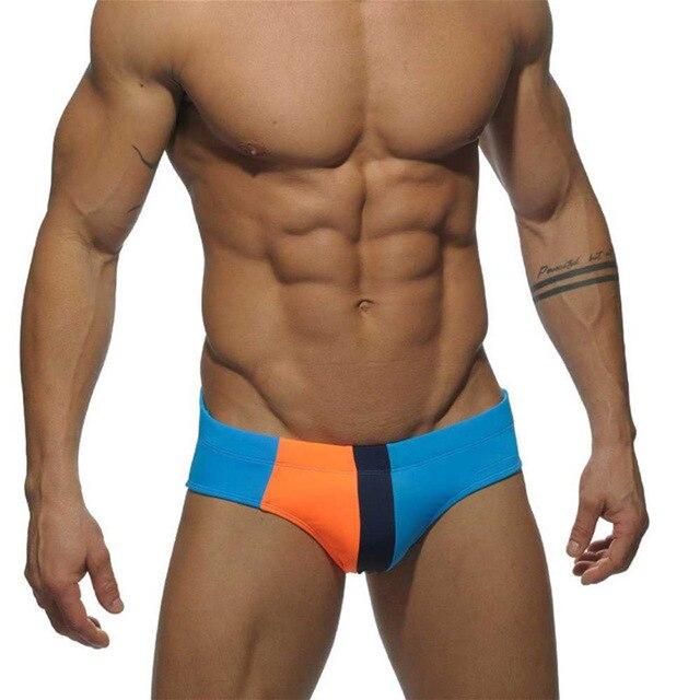 Hot! 2018 New Swimwear Men low Waist Sexy Mens Swim Briefs Patchwork Men's swimming trunks Beach Shorts Swimsuit Men Gay