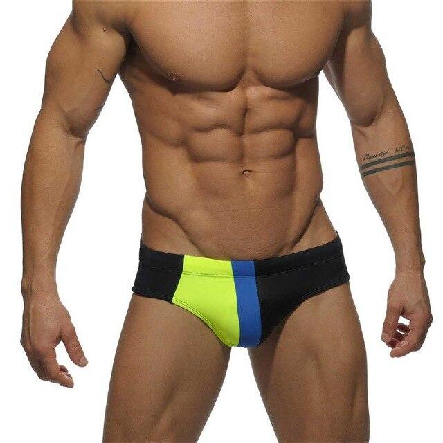 Hot! 2018 New Swimwear Men low Waist Sexy Mens Swim Briefs Patchwork Men's swimming trunks Beach Shorts Swimsuit Men Gay