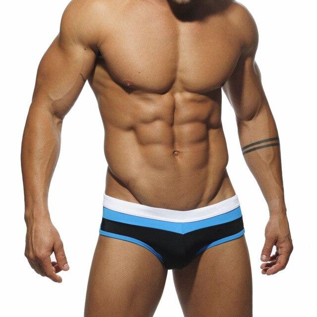 Hot! 2018 New Swimwear Men low Waist Sexy Mens Swim Briefs Patchwork Men's swimming trunks Beach Shorts Swimsuit Men Gay