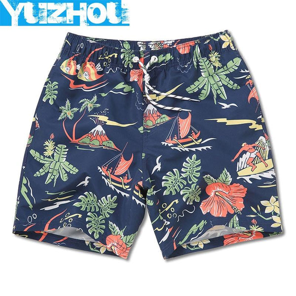 Board shorts men swimming trunks sexy print flowers mens swimwear beach surfing gym running short  joggers bermudas masculina