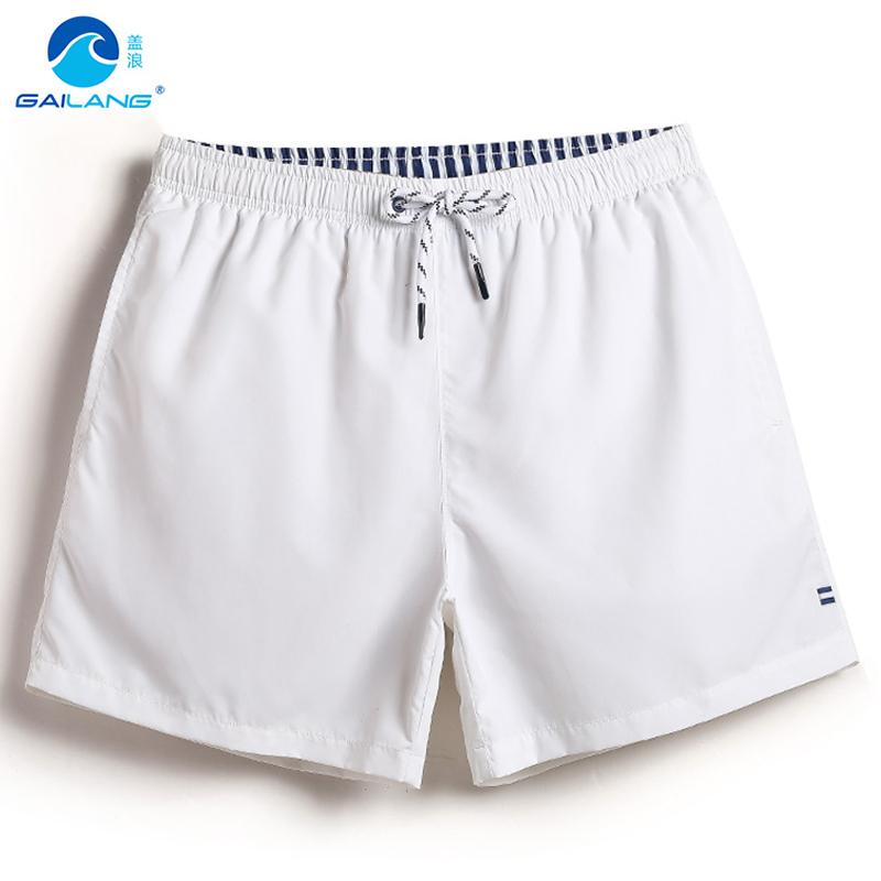Mens swimwear sexy white board shorts beach surfing sweat mesh liner men swimsuits bathing suits plavky solid color navy blue