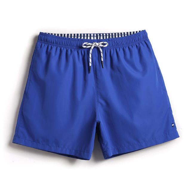 Mens swimwear sexy white board shorts beach surfing sweat mesh liner men swimsuits bathing suits plavky solid color navy blue