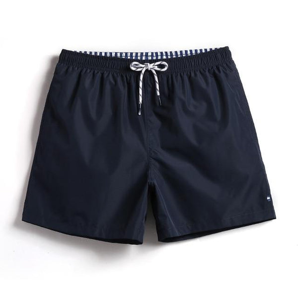 Mens swimwear sexy white board shorts beach surfing sweat mesh liner men swimsuits bathing suits plavky solid color navy blue