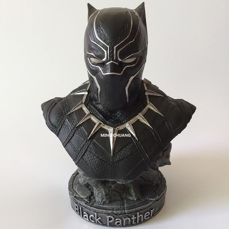Statue Avengers Superhero Black Panther Bust King Wakanda T'Challa 1:4 Half-Length Photo Or Portrait Resin Action Figure Toy W33