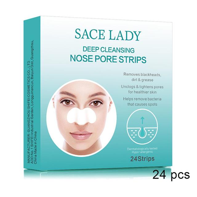 SACE LADY Blackhead Remover Nose Mask 24 Pcs Deep Cleansing Purifying Peel Off Nasal Strips Facial Pores Sticker Face Skin Care