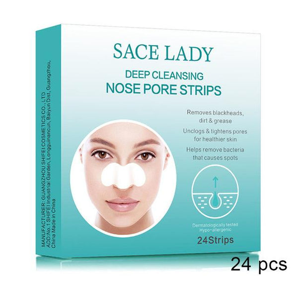SACE LADY Blackhead Remover Nose Mask 24 Pcs Deep Cleansing Purifying Peel Off Nasal Strips Facial Pores Sticker Face Skin Care