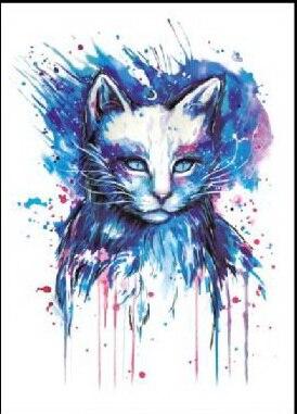 1pc hot sale Black Wolf with Feather Dreamcatcher Cat owl Cool Beauty arm big Tatoo Waterproof Temporary Tattoo Stickers 21*15cm
