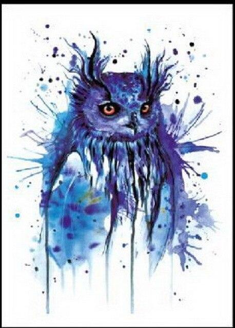 1pc hot sale Black Wolf with Feather Dreamcatcher Cat owl Cool Beauty arm big Tatoo Waterproof Temporary Tattoo Stickers 21*15cm