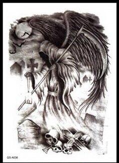 1pc hot sale Black Wolf with Feather Dreamcatcher Cat owl Cool Beauty arm big Tatoo Waterproof Temporary Tattoo Stickers 21*15cm