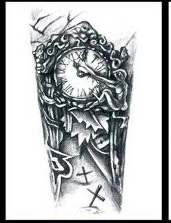 1pc hot sale Black Wolf with Feather Dreamcatcher Cat owl Cool Beauty arm big Tatoo Waterproof Temporary Tattoo Stickers 21*15cm