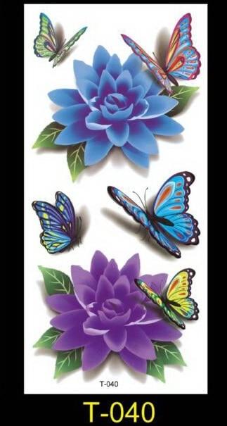 1piece new Fake temporary tattoo stickers 28styles Violet flowers rose arm shoulder tattoo waterproof lady women big on body leg