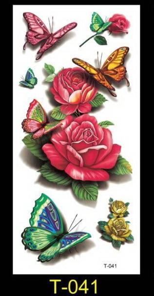 1piece new Fake temporary tattoo stickers 28styles Violet flowers rose arm shoulder tattoo waterproof lady women big on body leg