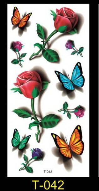 1piece new Fake temporary tattoo stickers 28styles Violet flowers rose arm shoulder tattoo waterproof lady women big on body leg