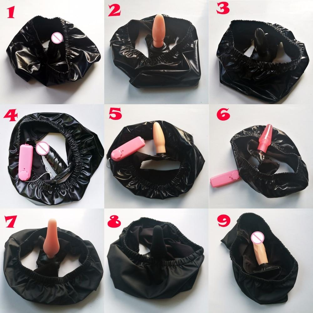 Thierry vibrating masturbation briefs with butt anal plug, vaginal dildo pants panties for unisex chastity belt sex toy