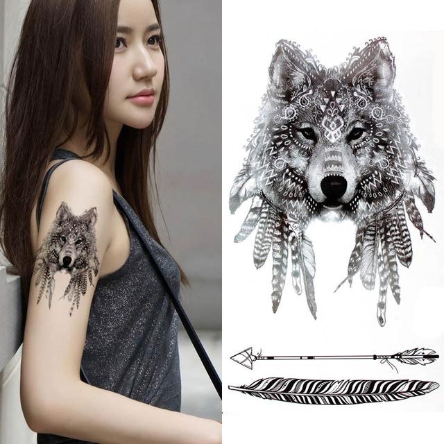 Black big flower Body Art Waterproof Temporary Sexy thigh tattoos rose For Woman Flash Tattoo Stickers 10*20CM KD1050