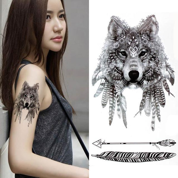 Black big flower Body Art Waterproof Temporary Sexy thigh tattoos rose For Woman Flash Tattoo Stickers 10*20CM KD1050