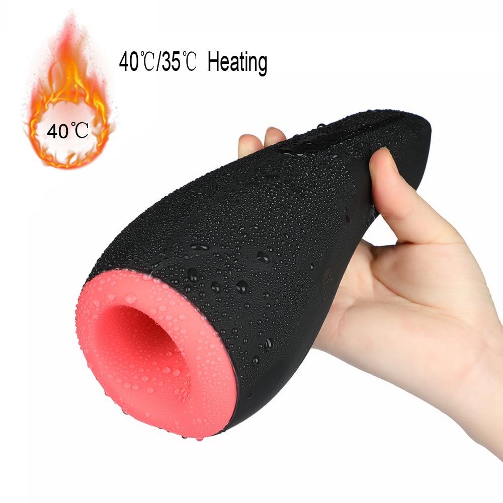 Intelligent Heating Oral Blowjob Penis Lick Suck Machine Vibrating Sex Toy Male Masturbator Aircraft Cup for Man With Woman Moan