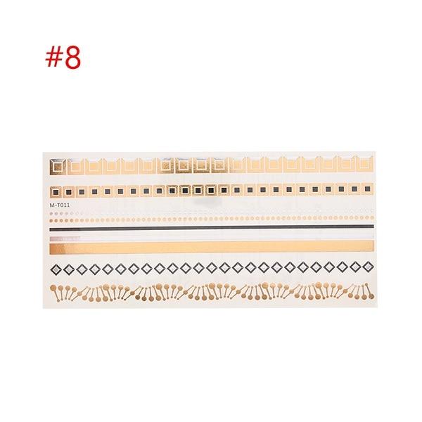 Gold Silver Color Temporary Leaf Flower Tattoos Removable Metallic Sex Products Jewelry Henna Tatouage Body Art Tatto Stickers