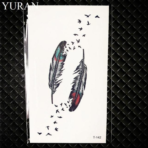 Watercolor Dream Catcher Temporary Tattoo Women Tribal Tattoo Sticker Black Dreamcatcher Fake Flash Tatoo Girl Body Arm Shoulder