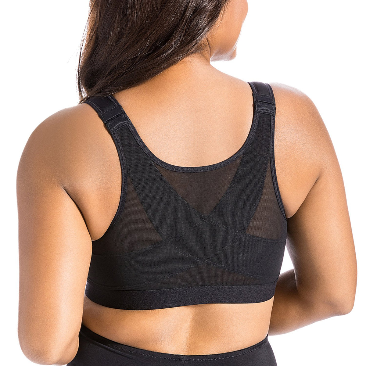 La Isla Women's Front Closure Back Support Wirefree Full Coverage Bra