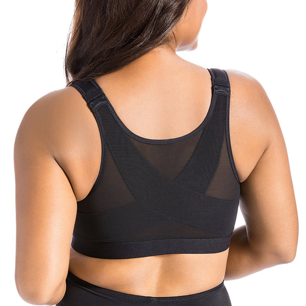 La Isla Women's Front Closure Back Support Wirefree Full Coverage Bra