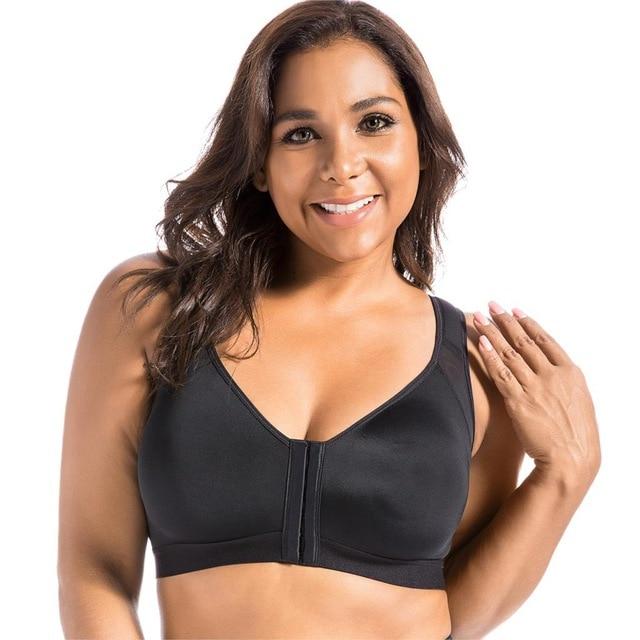 La Isla Women's Front Closure Back Support Wirefree Full Coverage Bra