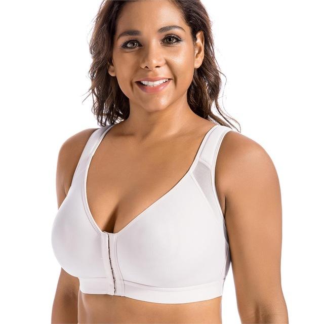 La Isla Women's Front Closure Back Support Wirefree Full Coverage Bra