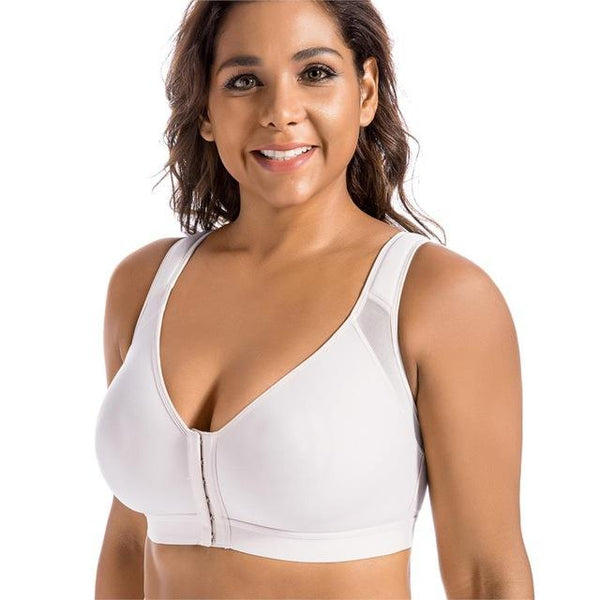 La Isla Women's Front Closure Back Support Wirefree Full Coverage Bra