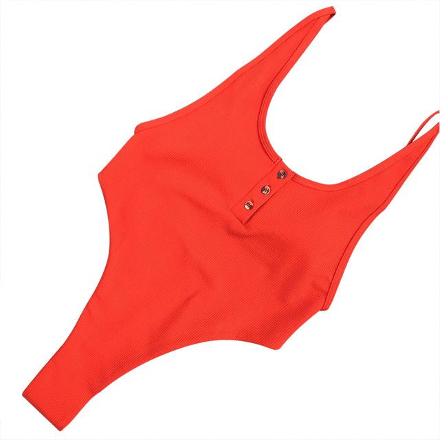 White Bather 2018 Sexy high cut leg one piece swimsuit women Swimwear Backless thong Bathing suit Swim female Monokini