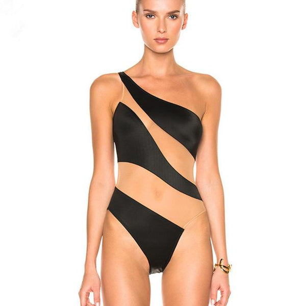 Off Shoulder Swimwear Sexy Women Swimsuit For Mesh One Piece Bathing Suit Beachwear 2018 Summer Bodysuit