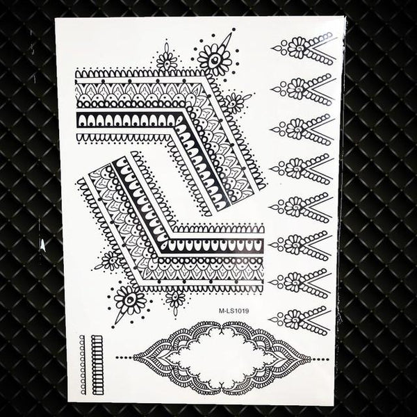 25 Styles Sexy Lace Black Henna Temporary Tattoo Sticker Women Hand Jewelry Tatoo Paste Waterproof Fake Body Art Tattoo Stickers