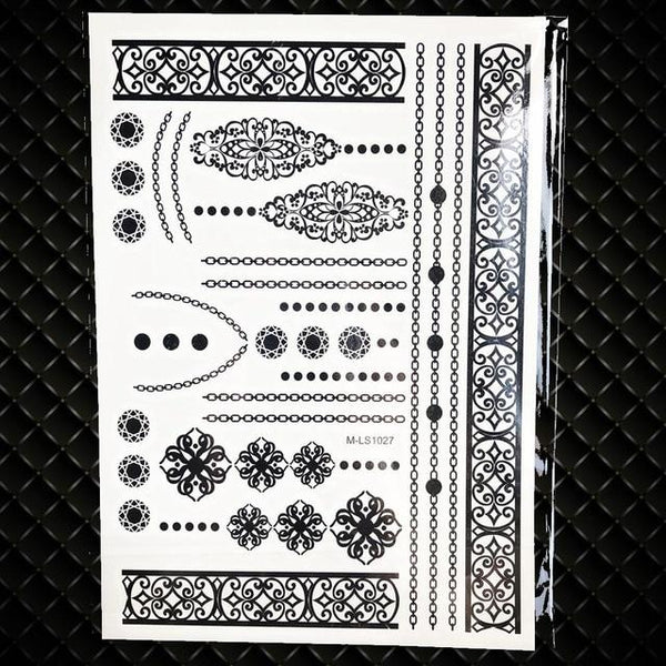 25 Styles Sexy Lace Black Henna Temporary Tattoo Sticker Women Hand Jewelry Tatoo Paste Waterproof Fake Body Art Tattoo Stickers