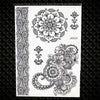 25 Styles Sexy Lace Black Henna Temporary Tattoo Sticker Women Hand Jewelry Tatoo Paste Waterproof Fake Body Art Tattoo Stickers