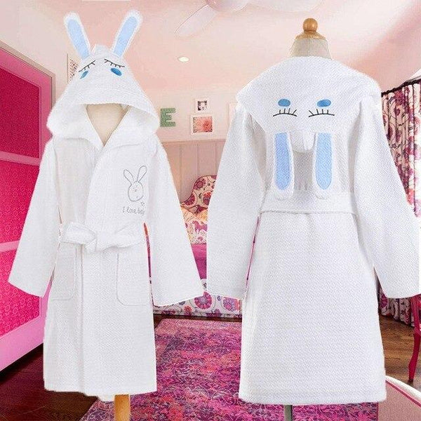 Children Hooded Bathrobe Kids Boys Girls Cotton Lovely Bath Robes Dressing Gown Kids Homewear Sleepwear with Belts summer