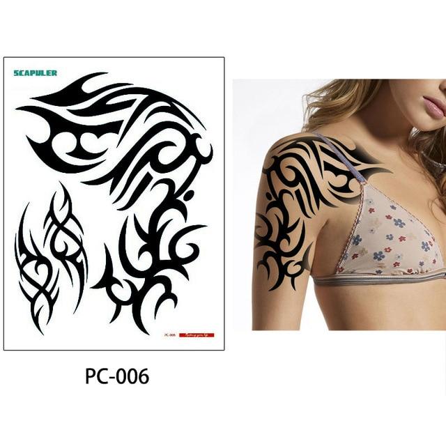 glaryyears 17 Designs 1 Sheet 32*24cm Big Large Shoulder Half Arm Tattoo Scapuler Sticker Dragon Lotus Temporary Body Art Tattoo