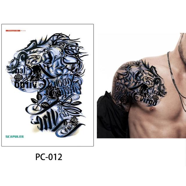 glaryyears 17 Designs 1 Sheet 32*24cm Big Large Shoulder Half Arm Tattoo Scapuler Sticker Dragon Lotus Temporary Body Art Tattoo