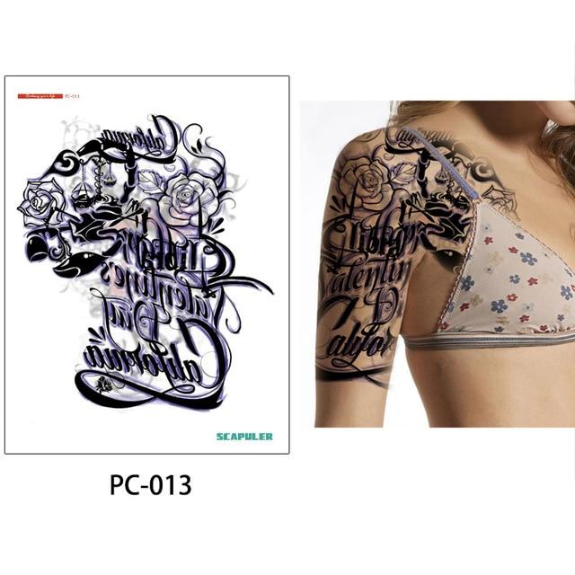 glaryyears 17 Designs 1 Sheet 32*24cm Big Large Shoulder Half Arm Tattoo Scapuler Sticker Dragon Lotus Temporary Body Art Tattoo