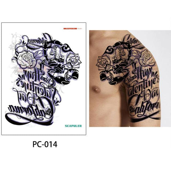 glaryyears 17 Designs 1 Sheet 32*24cm Big Large Shoulder Half Arm Tattoo Scapuler Sticker Dragon Lotus Temporary Body Art Tattoo