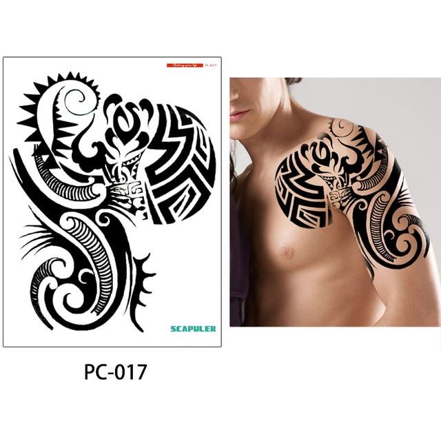 glaryyears 17 Designs 1 Sheet 32*24cm Big Large Shoulder Half Arm Tattoo Scapuler Sticker Dragon Lotus Temporary Body Art Tattoo