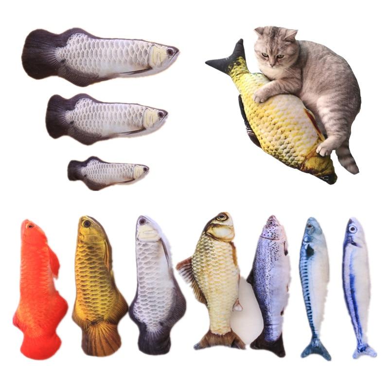 Plush Catnip Fish Toy for Cat Pet Chew Mint Fish Toys Pillow Cat Scratch Board Scratching Post 3 Size