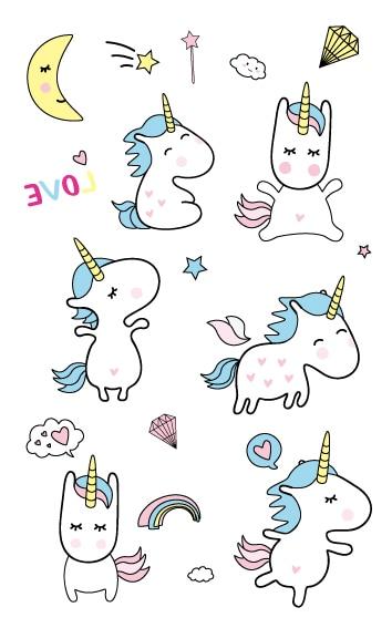Rocooart Cartoon Unicorn Tattoo For Kid Cute Fake Taty Children Tatouage Temporaire Body Art Waterproof Temporary Tattoo Sticker