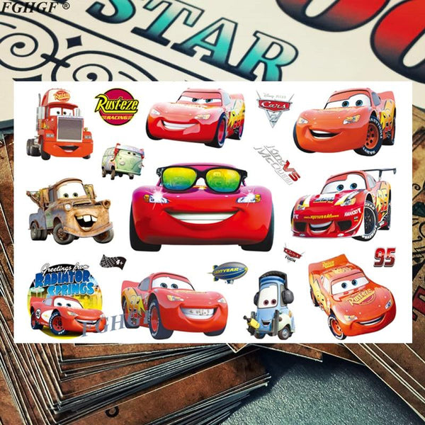 Cartoon cute Cars Child Temporary Body Art Flash Tattoo Sticker 17*10cm Waterproof painless tattoo Free shipping