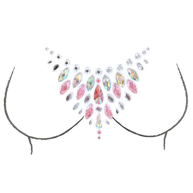 1 Sheet Adhesive Jewel Sticker Sticky Face Crystal Gems Festival Party Makeup Chest Tattoos Stickers Body Make Up 12 Styles