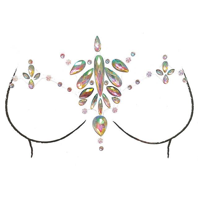 1 Sheet Adhesive Jewel Sticker Sticky Face Crystal Gems Festival Party Makeup Chest Tattoos Stickers Body Make Up 12 Styles